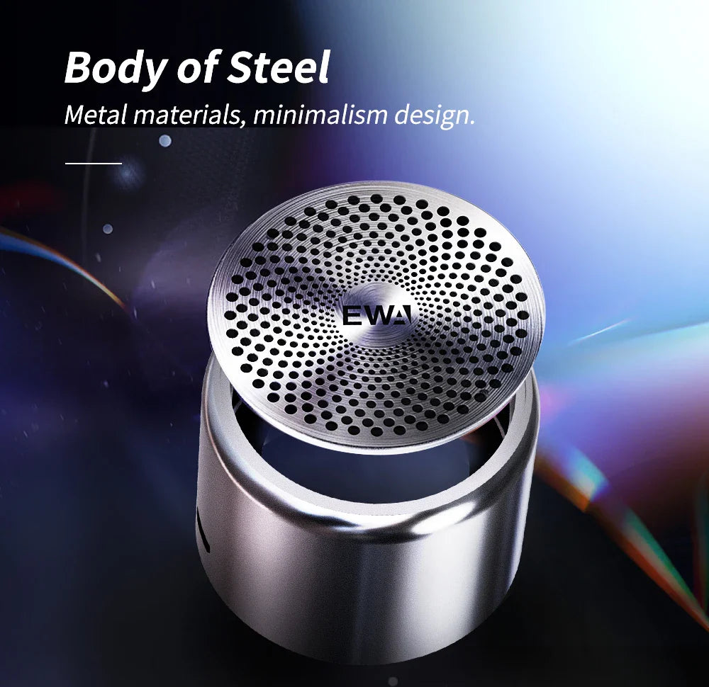 NNEOBA Mini Speaker with Custom Bass Radiator Silver