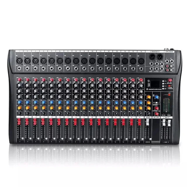 NNEDSZ Hridz 16 Channels Audio Sound Mixer Mixing DJ Console USB with 48V Phantom Power