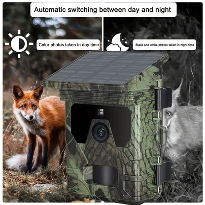 NNETM Solar-Powered 4K Wildlife Trail Cam Hunting Camera