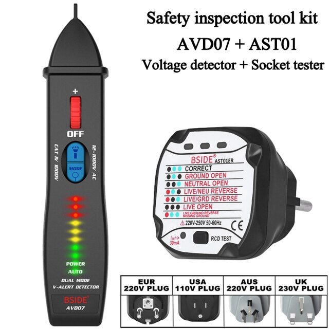 Non-contact Voltage Detector indicator AVD07 Smart Electric Pen Tester Live/Neutral wire distinction Continuity check NCV